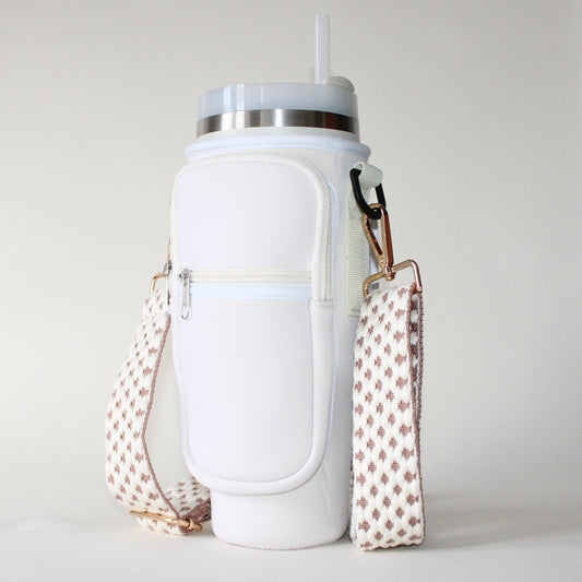 1.2L Beige Bottle Carrier with Beige Square Strap